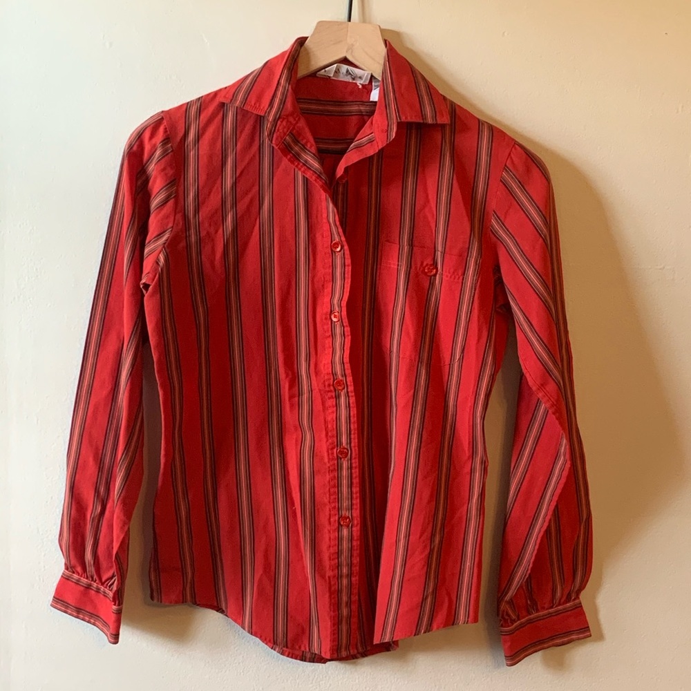 Vintage 80s Red Striped Buttondown